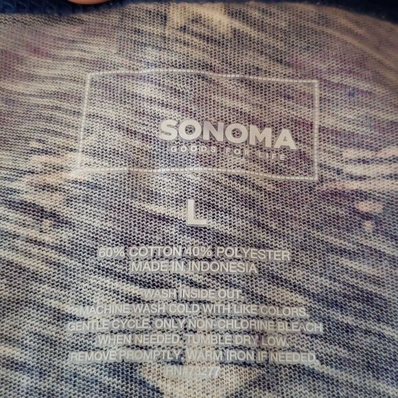 Pretty Sonoma Blue T-Shirt with White Stars Sz L - Picture 3 of 4